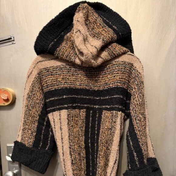 Vintage Boho 1970’s Striped Hooded Duster Cardigan - Picture 12 of 16